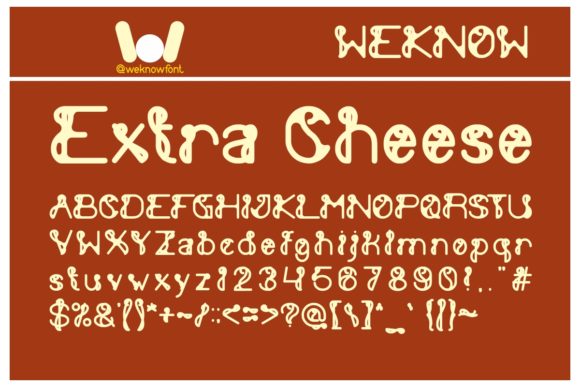 Extra Cheese: A Playful Display Font for Crafters and Product Designers